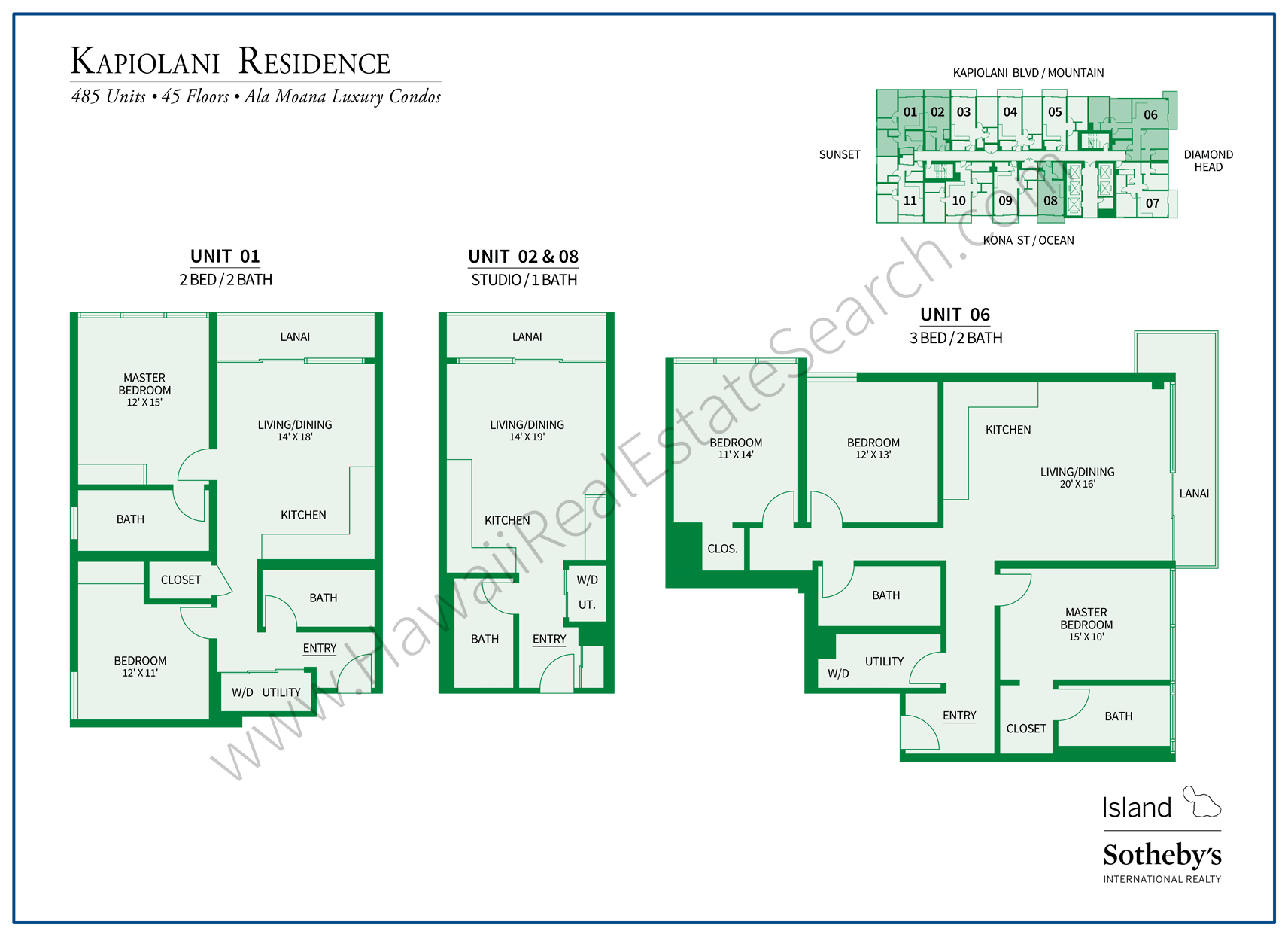 Kapiolani Residence Floor Plans Updated
